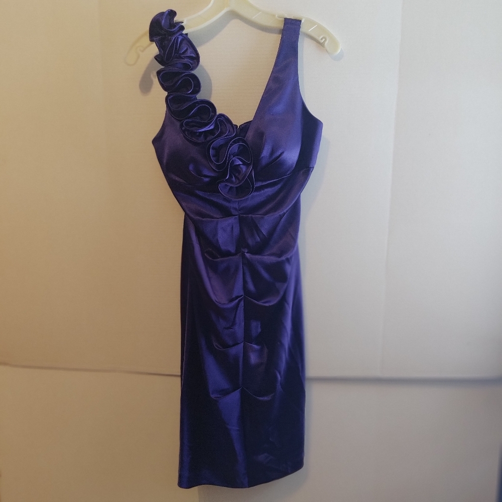 Purple One Shoulder Sheath Dress for Cocktail